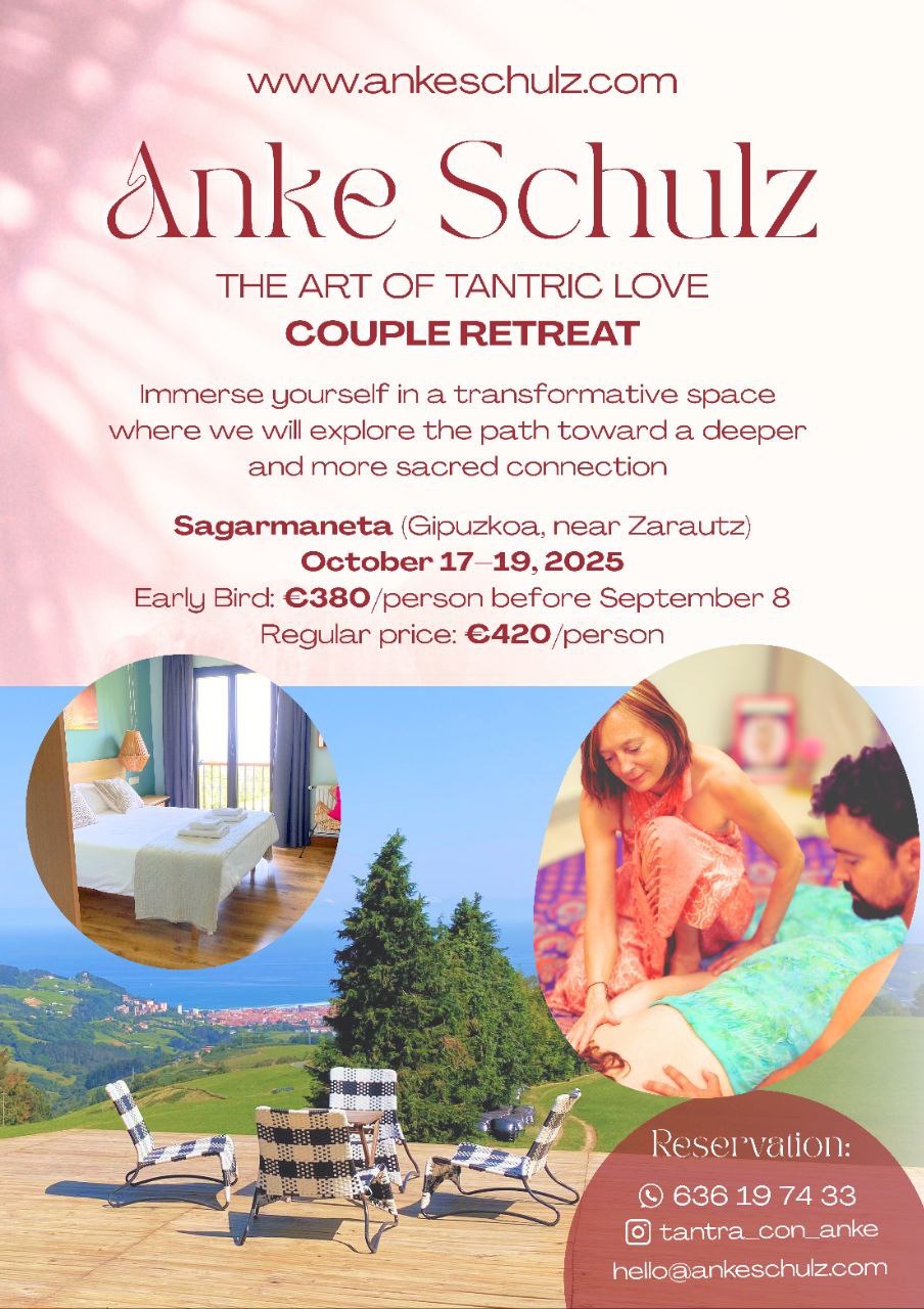 Anke Schulz FLYER 1 ENGLISH tantra couples retreat in may 2025 with Anke Schulz